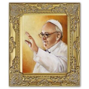 Obraz "Papież Franciszek" ręcznie malowany 27x32cm