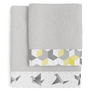 Zestaw 2 bawełnianych ręczników Blanc Symmetry