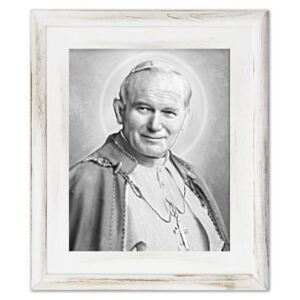 Obraz "Papież Jan Paweł II" ręcznie malowany 27x32cm