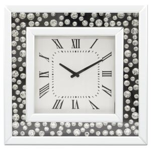 Zegar stojący ozdobny stylowy srebrny szkło