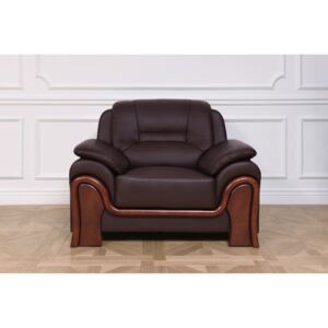 Fotel skórzany gabinetowy Palladio, brązowy