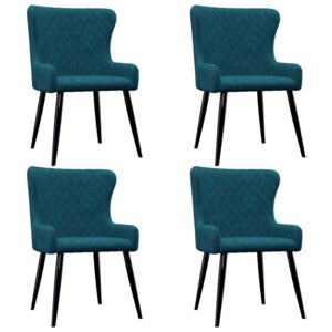 Krzesła jadalniane, 4 szt., niebieskie, aksamitne