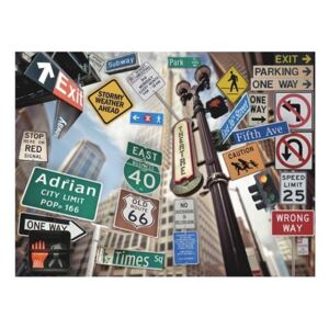 Fototapeta - Nowojorskie znaki na kolorowym tle