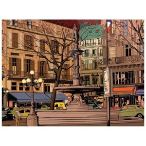 Fototapeta - Walk through the French square