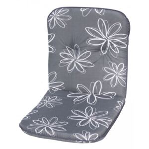Poduszka na niskie krzesło SCALA - szara z kwiatami
