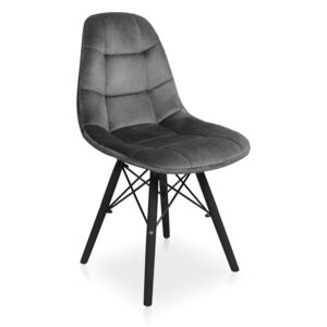 Krzesło Fabio Velvet ciemny szary / noga czarna