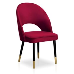 Krzesło TINA czerwona/ noga czarno złota/ TR9