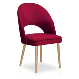 Krzesło TINA czerwona/ noga dąb/ TR9