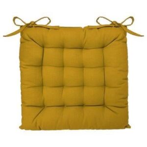 Poduszka na krzesło z wiązaniem, 38 x 38 cm, kolor żółty
