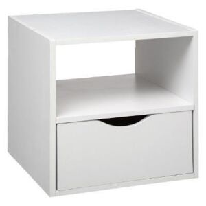 Organizer na biurko z szufladką, 31x31x16 cm, kolor biały