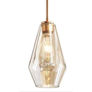 Simple Amber Long lampa wisząca szklana kolor bursztynowy