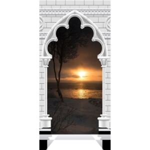 Fototapeta na drzwi - Tapeta na drzwi - Łuk gotycki i zachód słońca