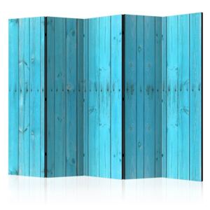 Parawan 5-częściowy - Niebieskie deski II [Room Dividers]