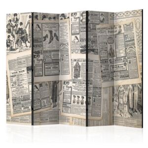 Parawan 5-częściowy - Vintage Newspapers II [Room Dividers]