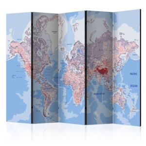 Parawan 5-częściowy - Parawan: Mapa świata