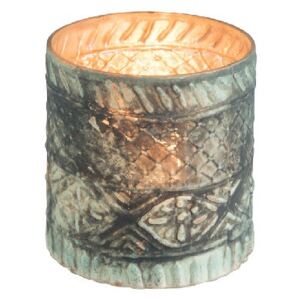 Szklany świecznik J-Line Boho Cylinder, ⌀ 10 cm
