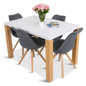Biały stół i krzesła w stylu skandynawskim Enok E 4 Meblobranie