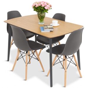 Skandynawski zestaw stół i szare krzesła 4+1 Olof V 4 Meblobranie