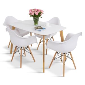 Komplet 4+1 biały stół i krzesła Magnus Mo I 4 Meblobranie