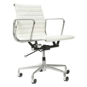 Fotel biurowy CH inspirowany proj. EA117- biała skóra