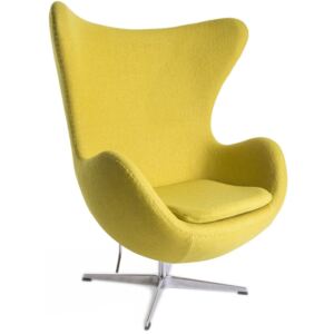 Musztardowy Fotel JAJO Inspirowany Projektem Egg Chair