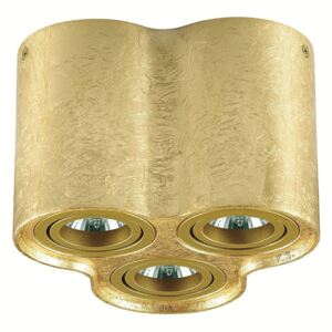 Nowatorski Plafon TUBA NERO 3L GOLD Złota Lampa Sufitowa Oświetlenie LED Auhilon