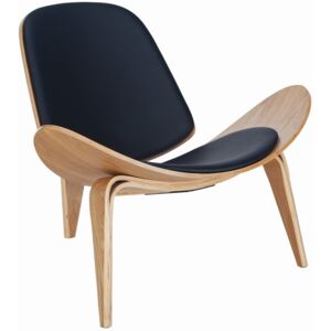 Krzesło inspirowane proj. Shell Chair - skóra naturalna