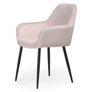 Krzesło Meddie z podłokietnikami różowe