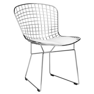 Krzesło Net Soft chrom. biała poduszka