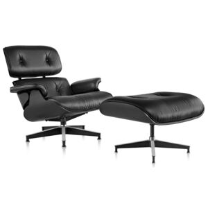 Fotel z podnóżkiem insp. Lounge chair All black