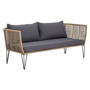 Elegancka sofa ogrodowa brązowy antracytowa poduszka Mundo