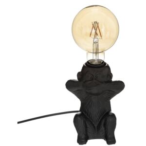 Lampa stołowa z małpą NO SPEAK, wys. 17 cm, czarna