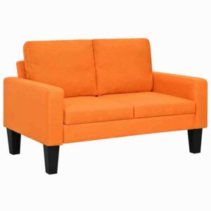 Sofa 2-osobowa tapicerowana tkaniną, pomarańczowa