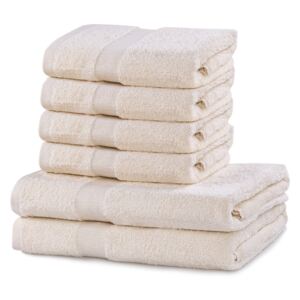 Zestaw 6 szarobeżowych bawełnianych ręczników DecoKing Marina