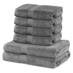 Zestaw 6 szarych ręczników DecoKing Marina