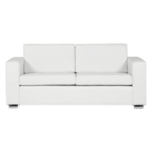 Sofa biała - kanapa - skórzana - trzyosobowa - wypoczynek - HELSINKI