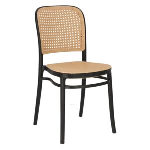 Czarne krzesło z plecionki wiedeńskiej Antonio