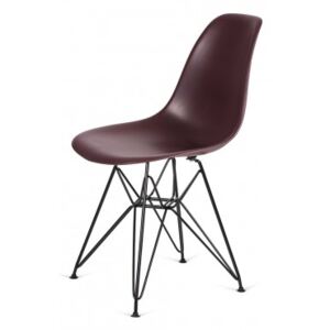 Krzesło DSR BLACK brązowy - podstawa metalowa czarna