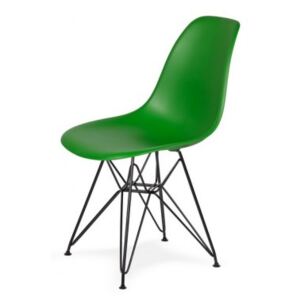 Krzesło DSR BLACK irlandzka zieleń - podstawa metalowa czarna