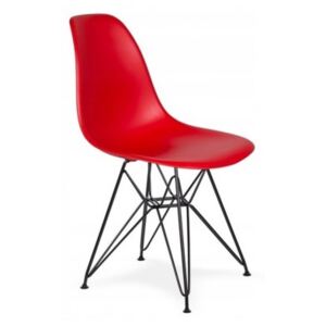 Krzesło DSR czerwone Milano czarne nogi