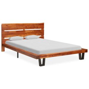 Rama łóżka z naturalną krawędzią, lite drewno akacjowe, 120 cm