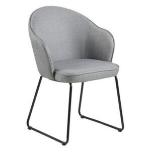 Tapicerowane krzesło na płozach Mitzie szare tkanina