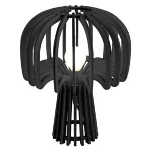 Czarna składana drewniana lampa stołowa Leitmotiv Globular Mushroom