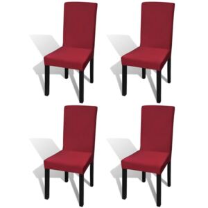 Elastyczne pokrowce na krzesła w prostym stylu, bordo 4 szt