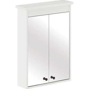 Biała szafka łazienkowa z lustrem na drzwiach