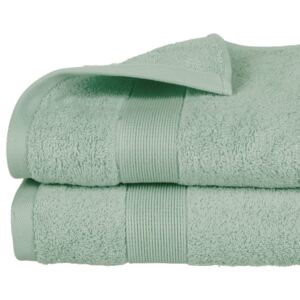 Ręcznik łazienkowy stworzony z bawełny w kolorze zielonym