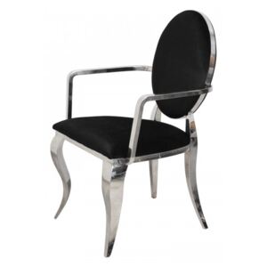 Krzesło Ludwik II Black Arms glamour - nowoczesne krzesło tapicerowane