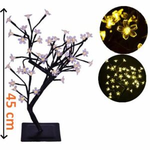 Dekoracyjne LED oświetlenie - drzewo z kwiatami, ciepła biel