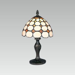 Lampa wisząca PREZENT Tiffany, brązowo-kremowa, 1x40W, 38x20 cm