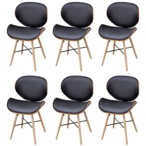 Krzesła do jadalni PERVOI, czarny, 50x50x81 cm, 6 szt